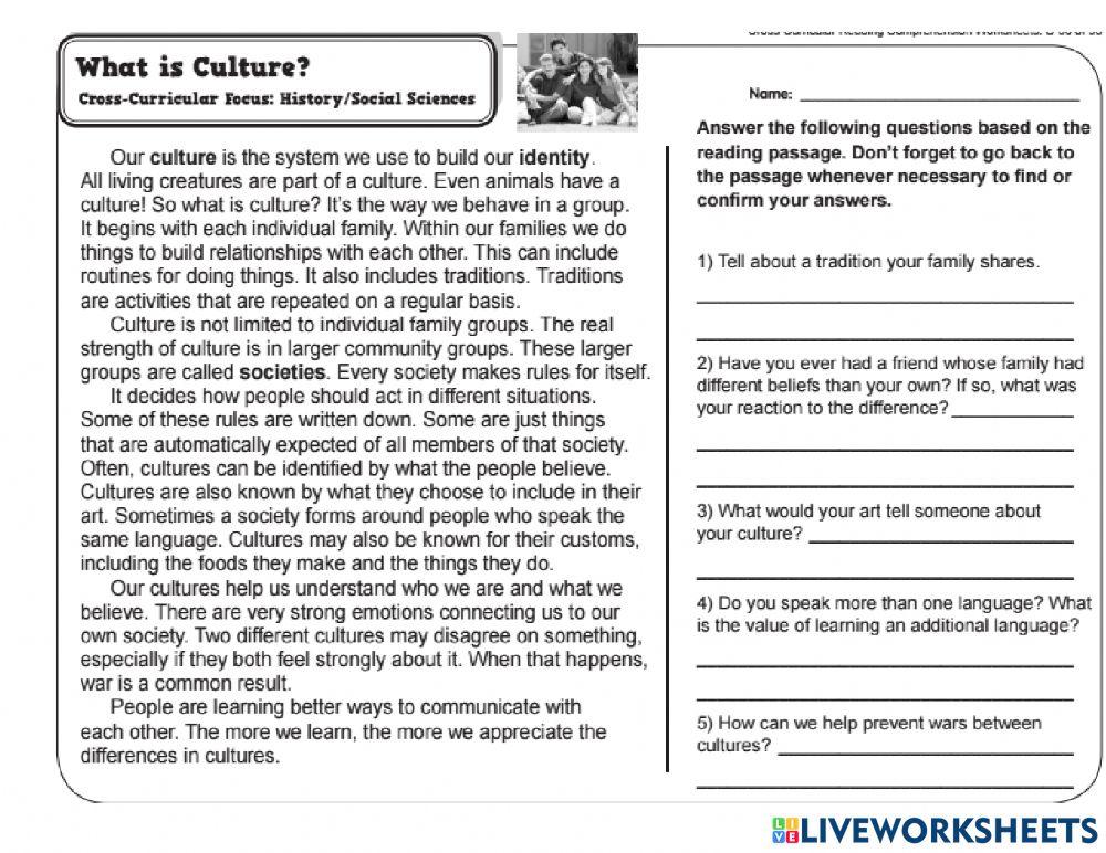 What is Culture? 6540062 | joysung0116 | Live Worksheets