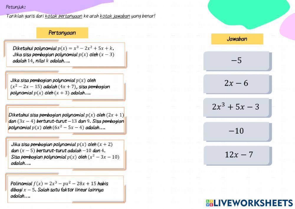 LK Teorema Sisa dan Teorema Faktoe