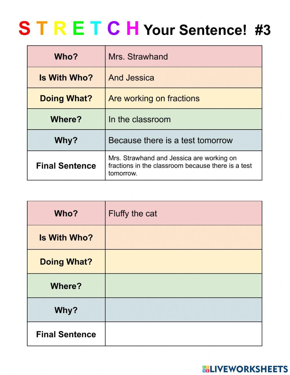 Stretch Your Sentence! -3 Stretch Your Sentence! -3