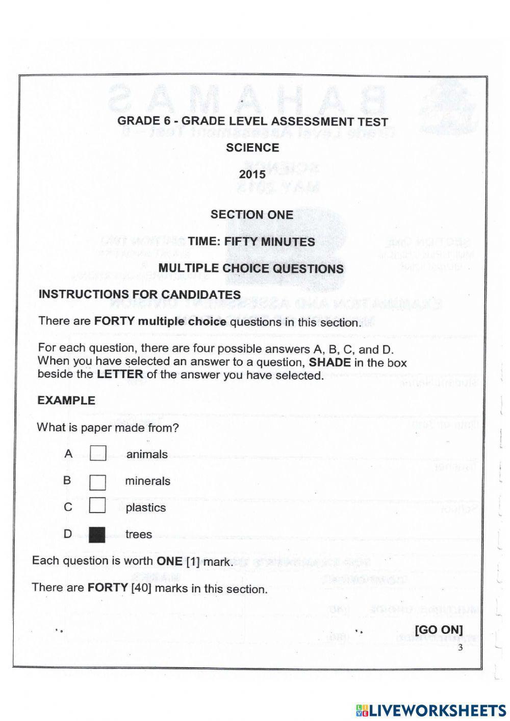GLAT Science 2015 Section 1