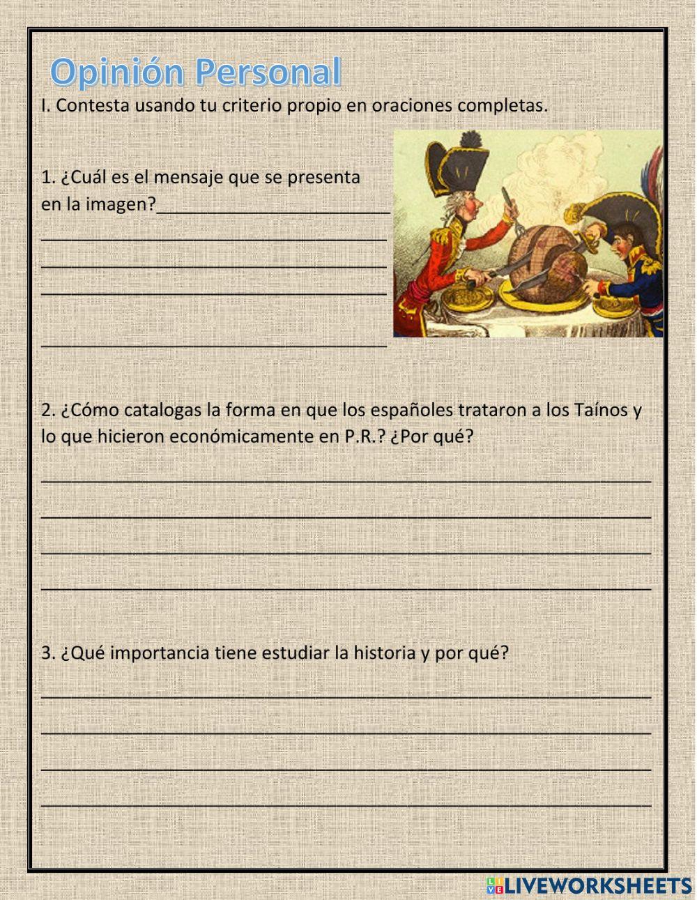 Colonización de P.R. Opinión