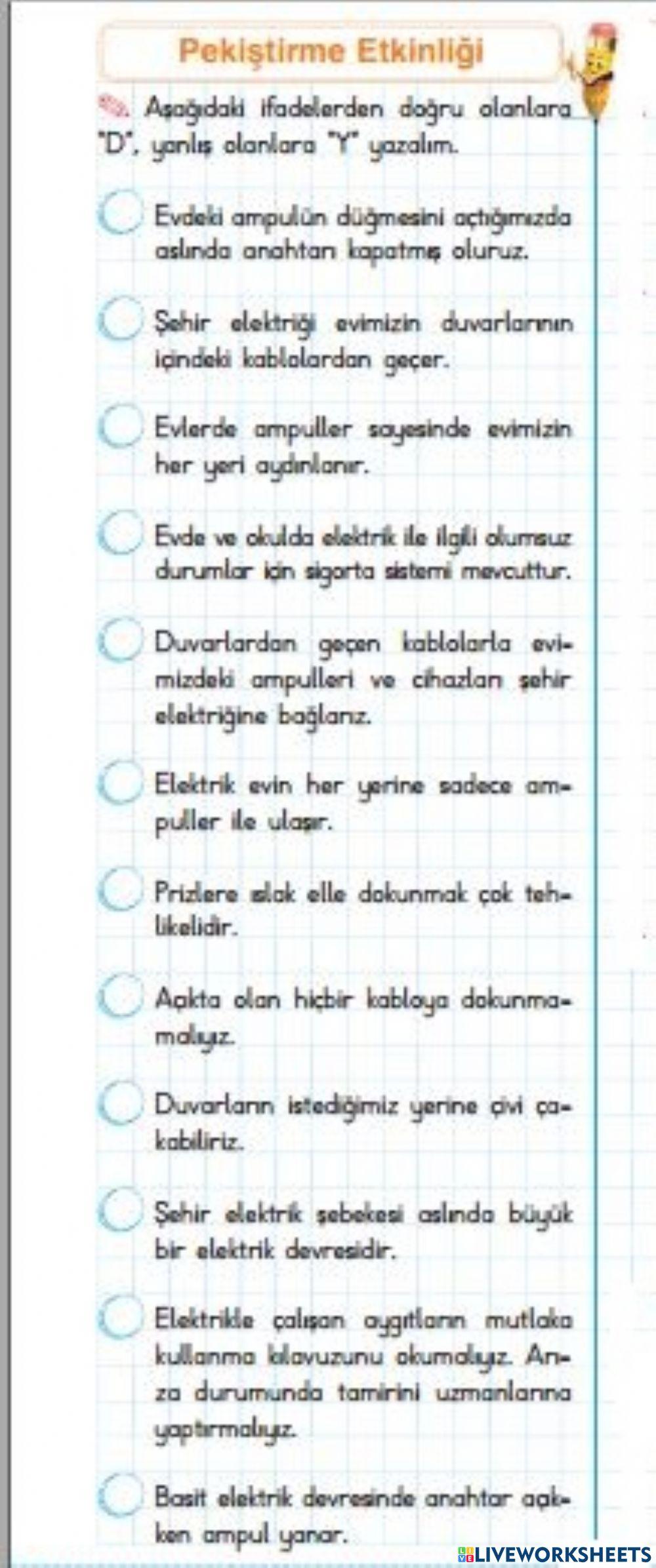 Basit Elektrik Devreleri D-Y