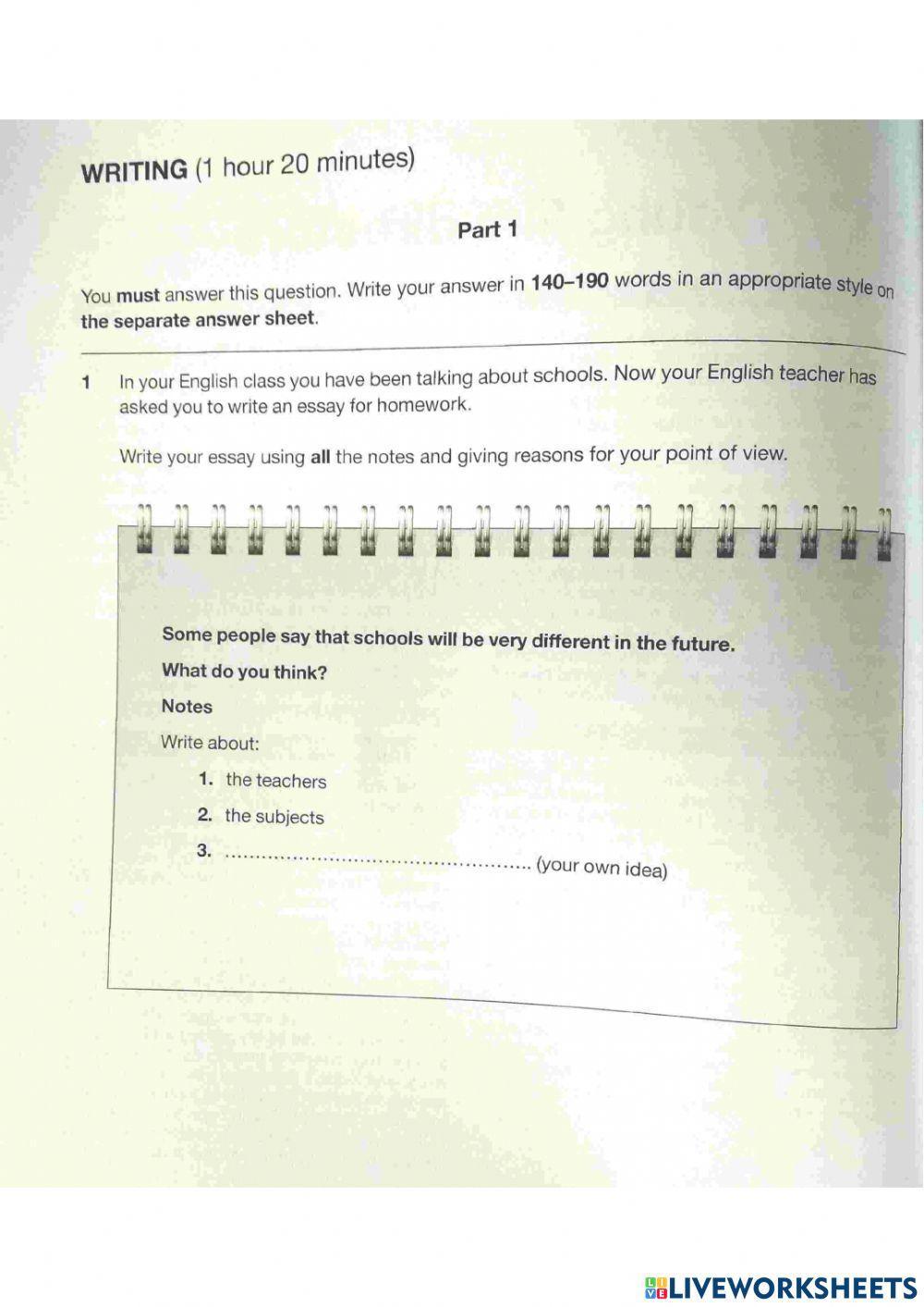 First for Schools 3 - Practice Test 4 - part 1
