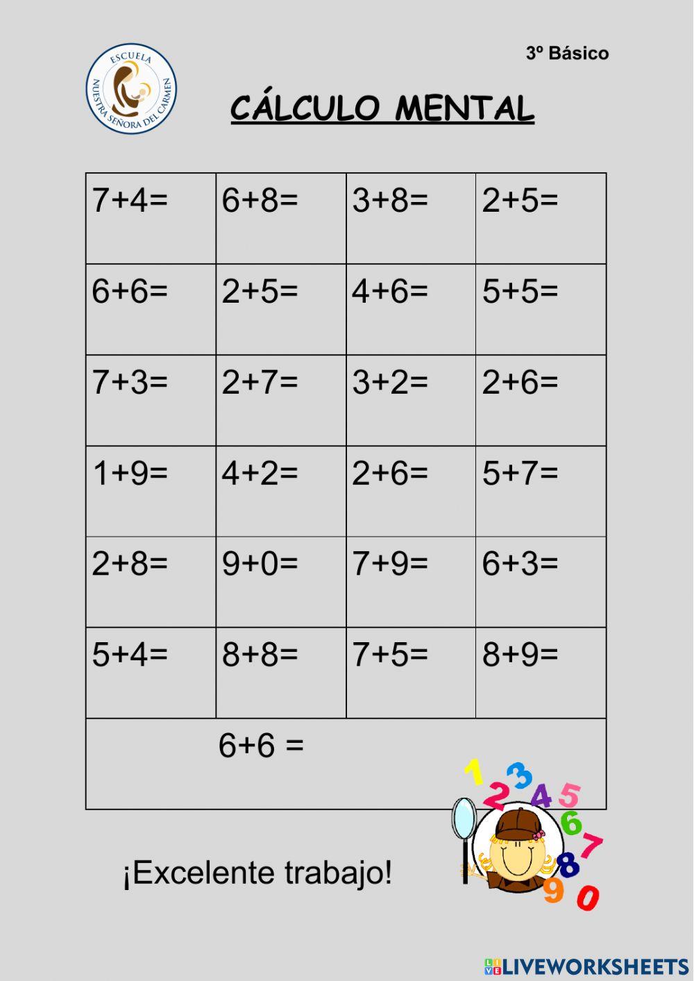 3º Cálculo mental