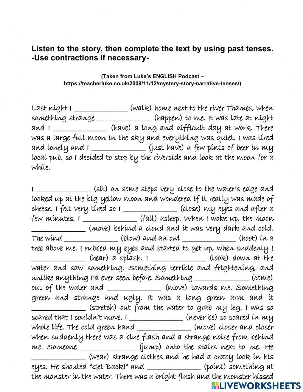 -The Mystery Story- Narrative Tenses