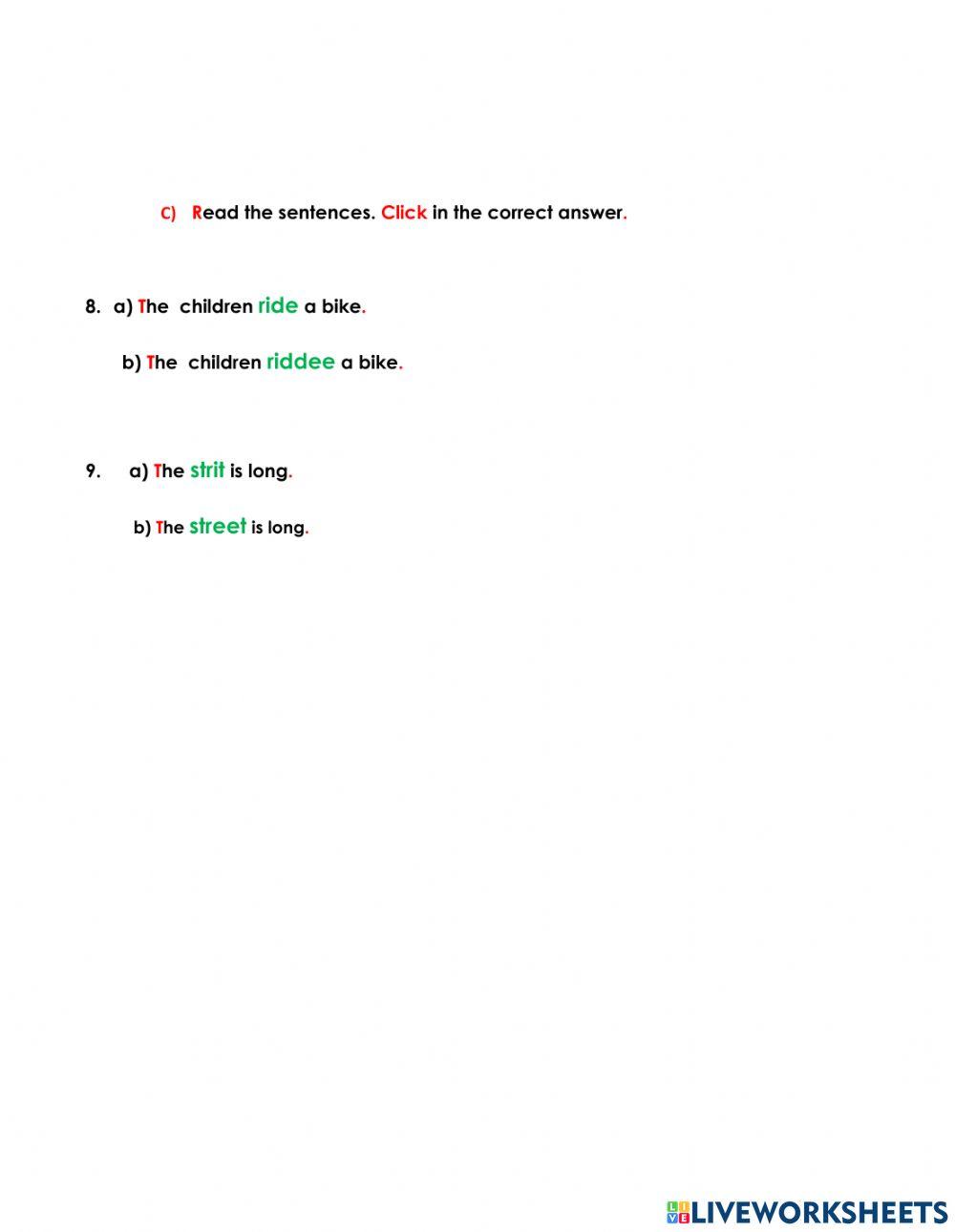 Quiz spelling list 3