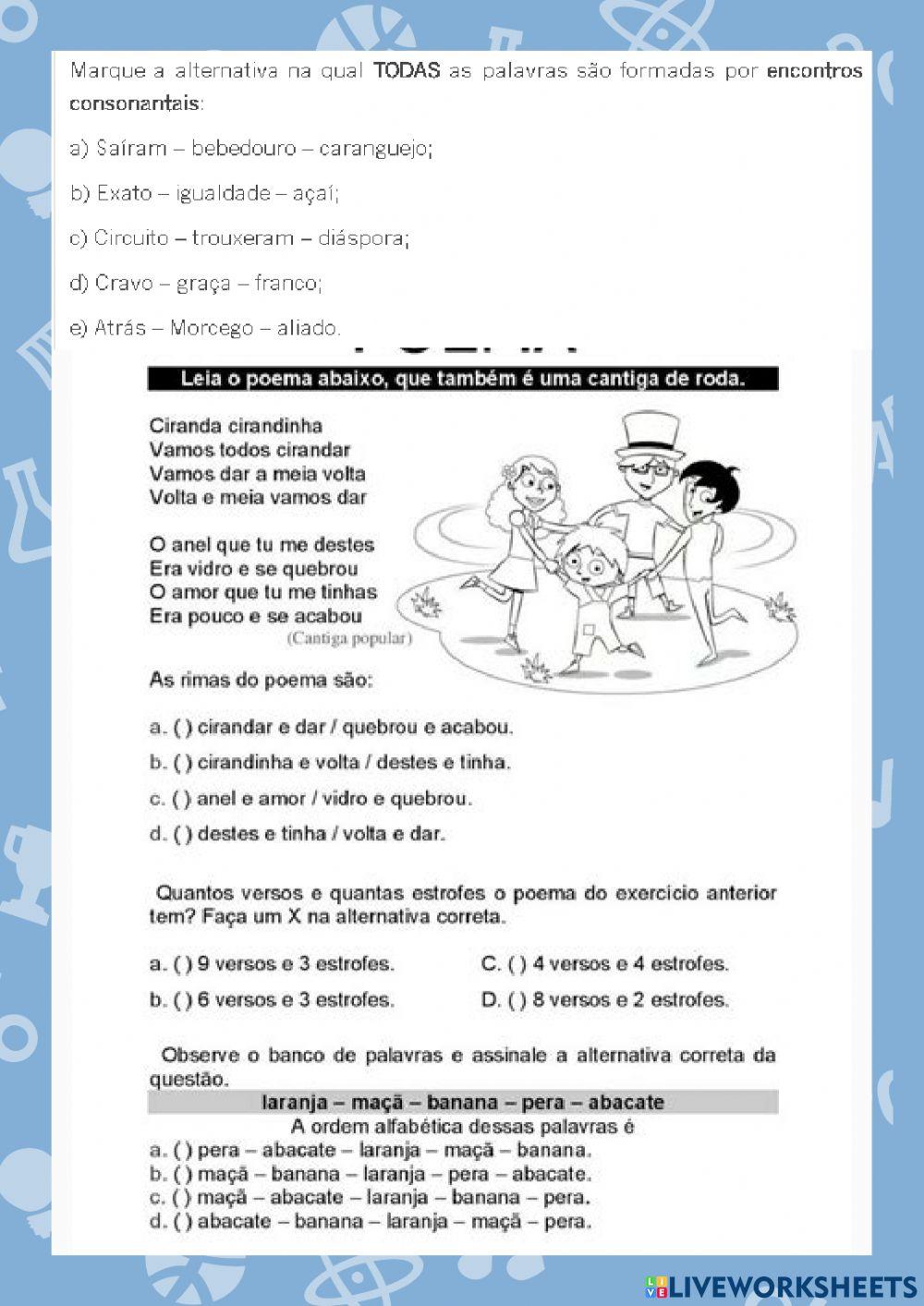 Ativiadae avaliativa 3 ano