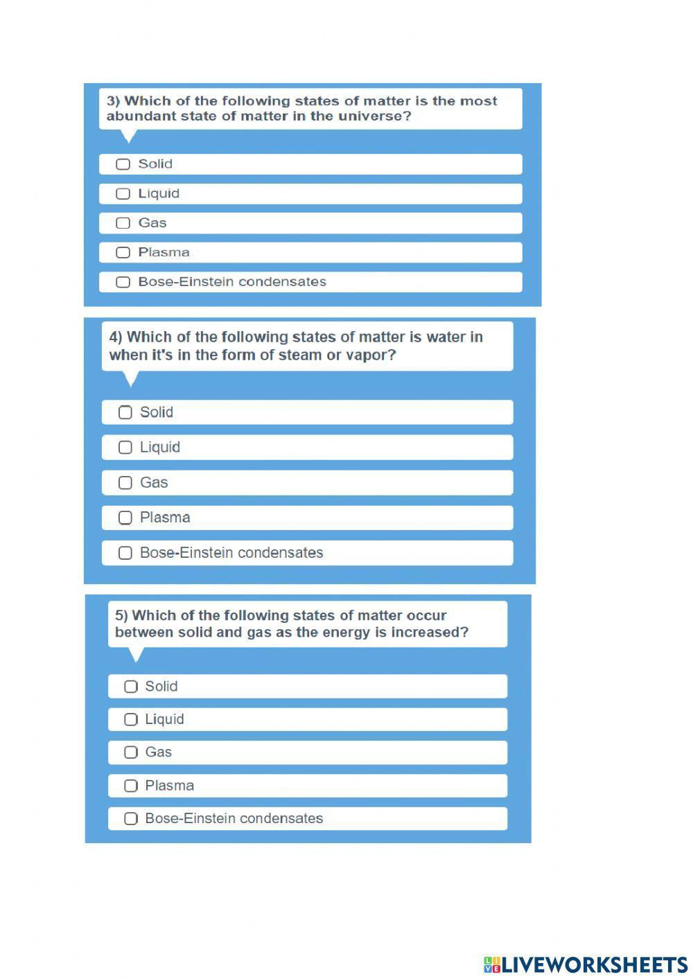 Solids, Liquids, and Gases