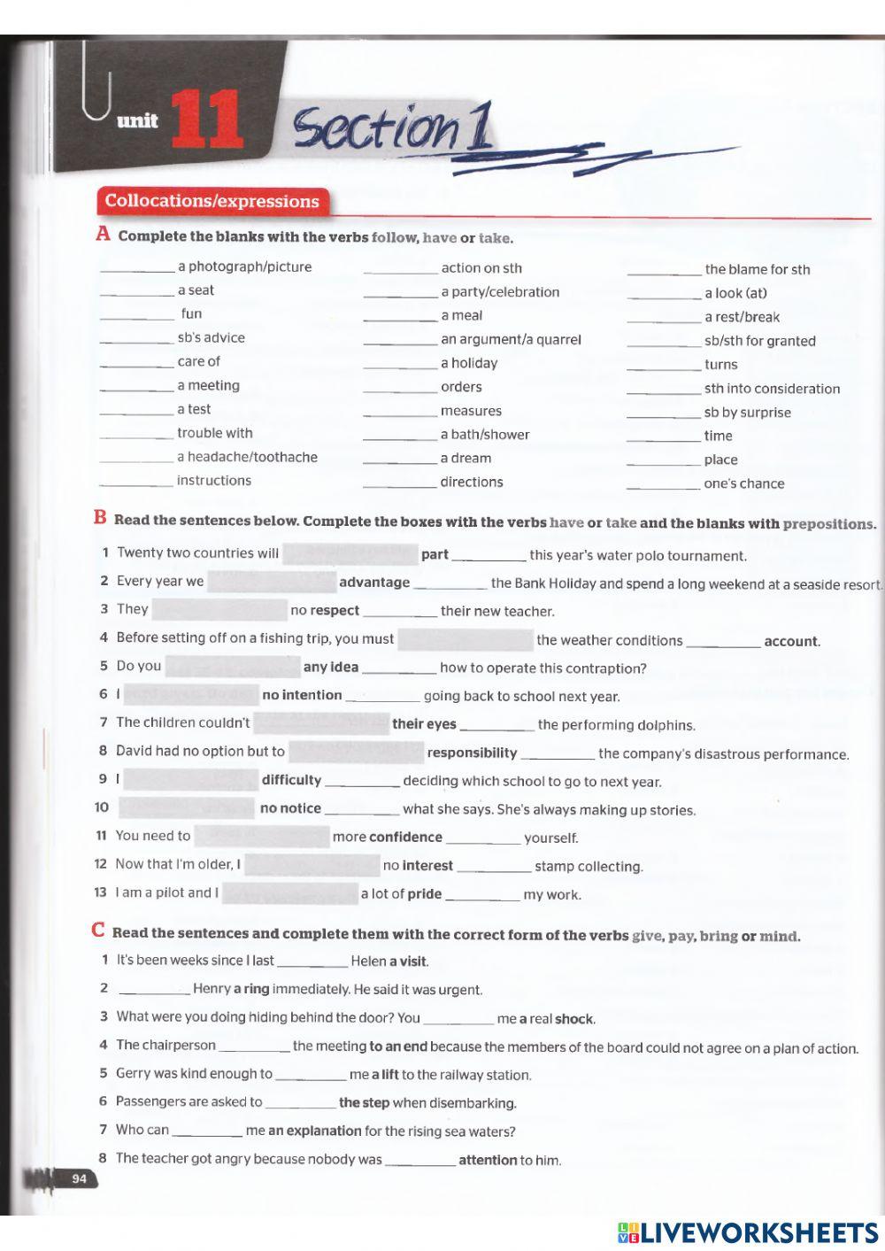 Use of English B2 - Units 10 and 11
