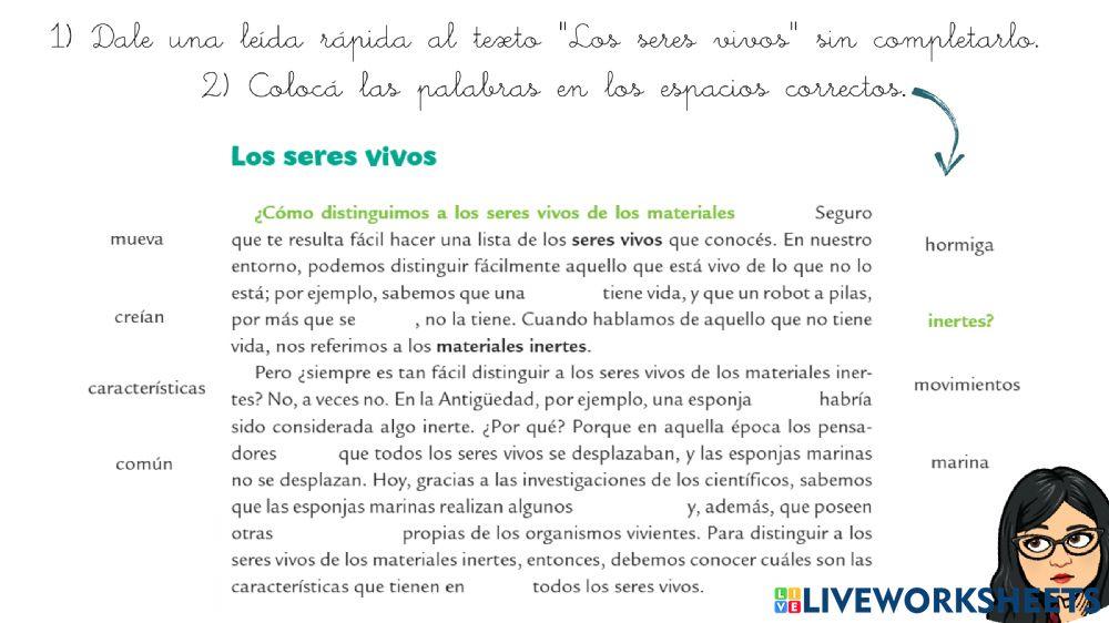 ¿Qué se de seres vivos (1)?