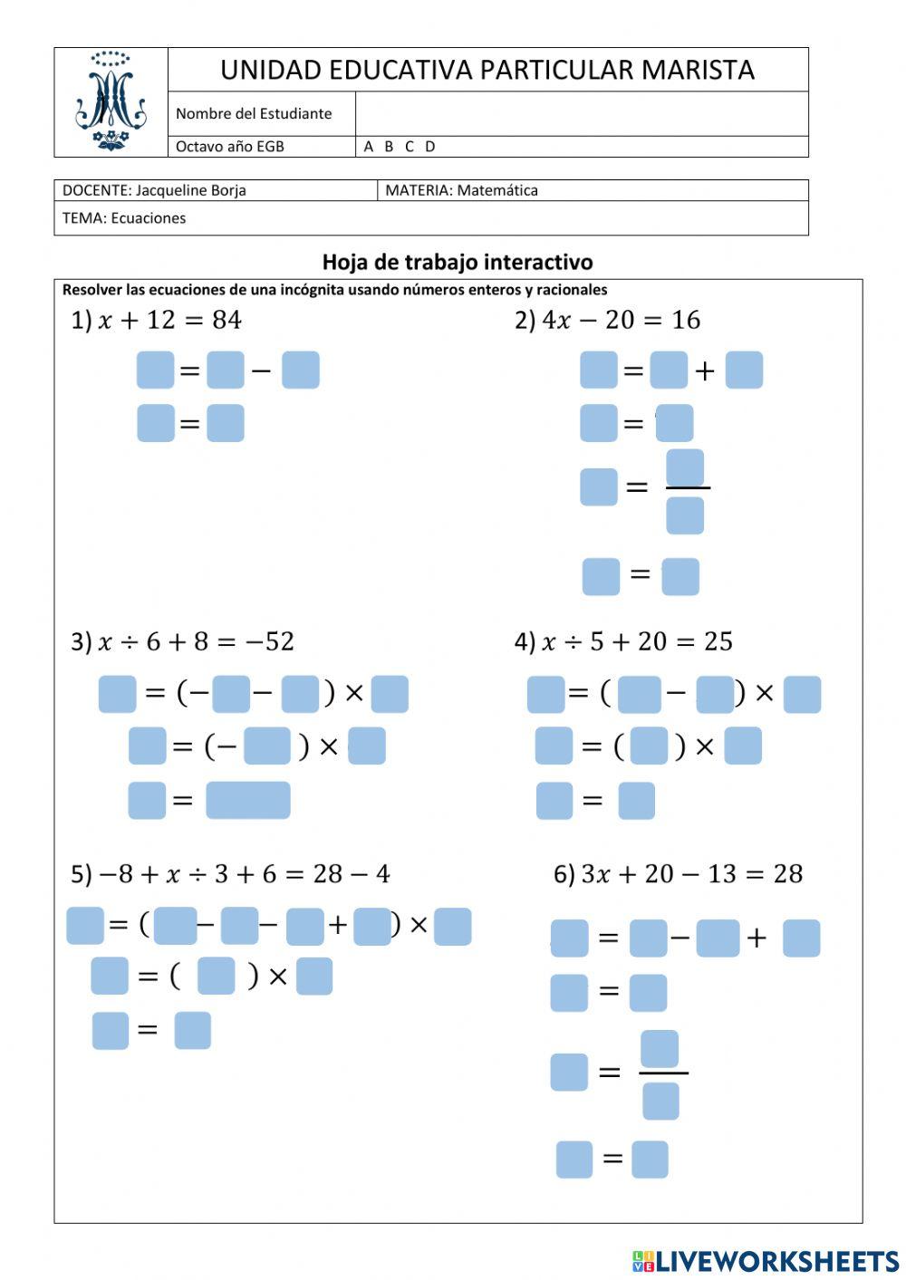 ECUACIONES DE PRIMER GRADO