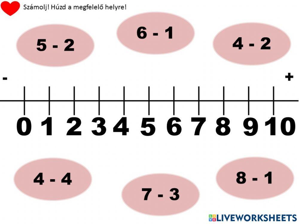 - gyakorlása számegyenesen 8ig