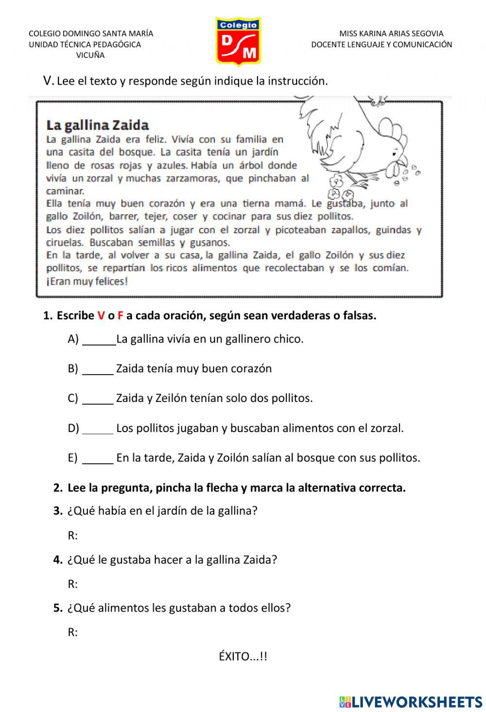 Evaluación Marzo TERCERO