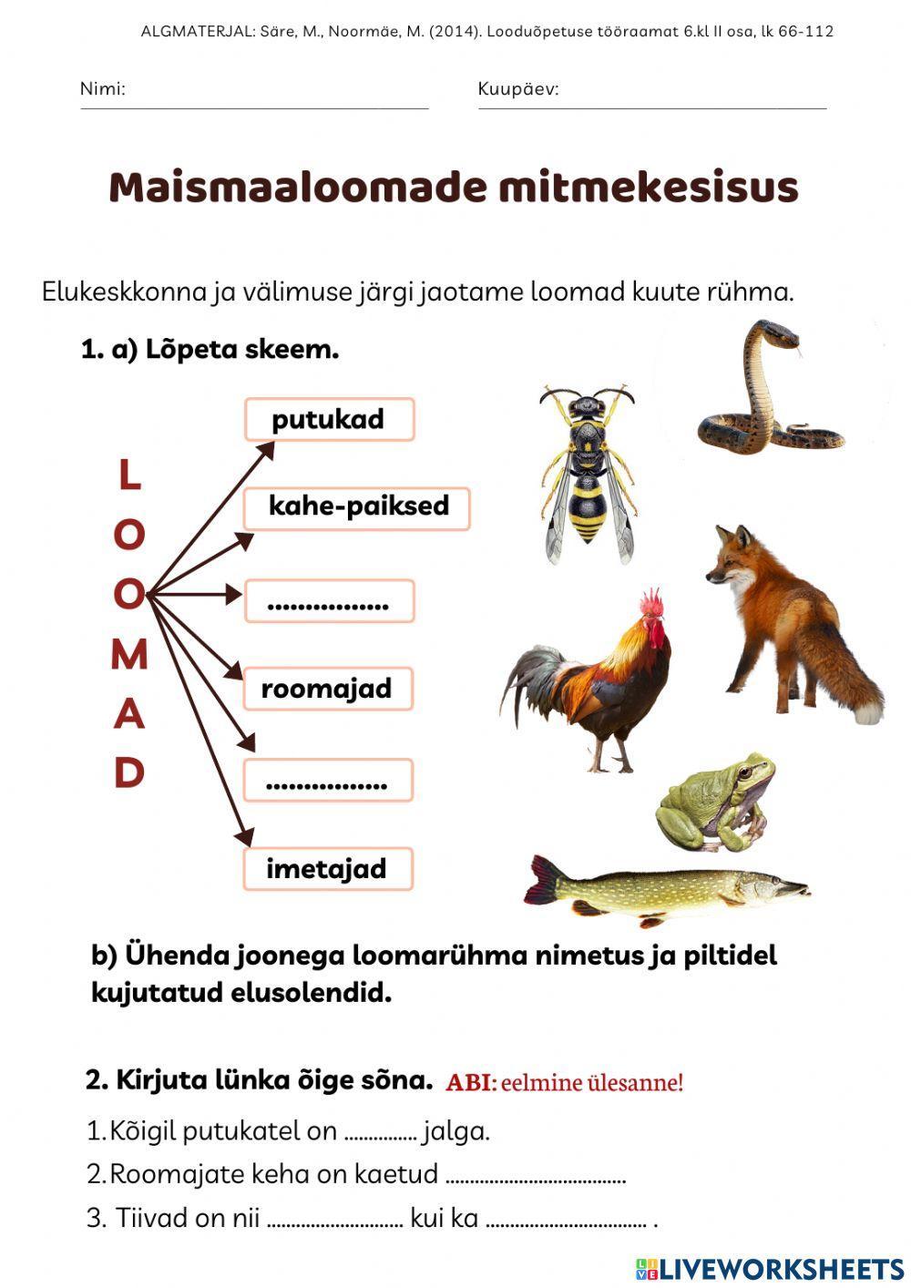 Maismaaloomade mitmekesisus- arvestus