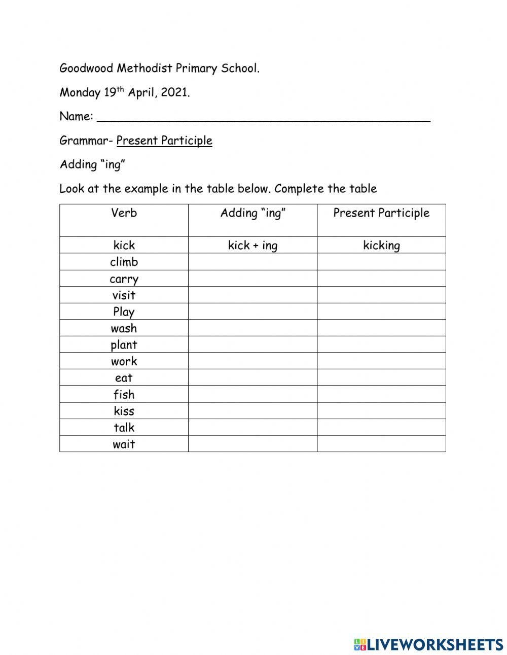 Present Continuous Tense