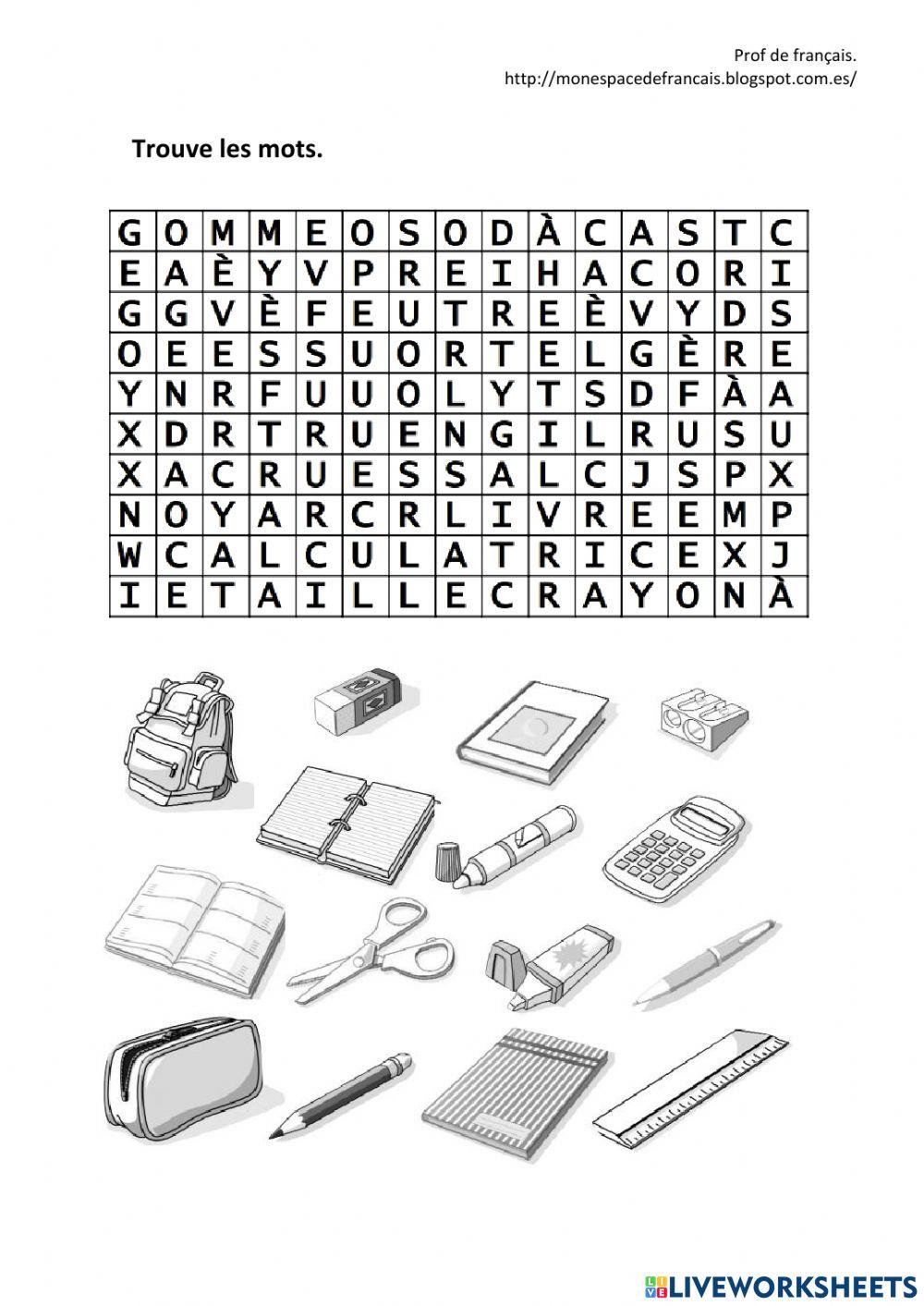 La fourniture scolaire