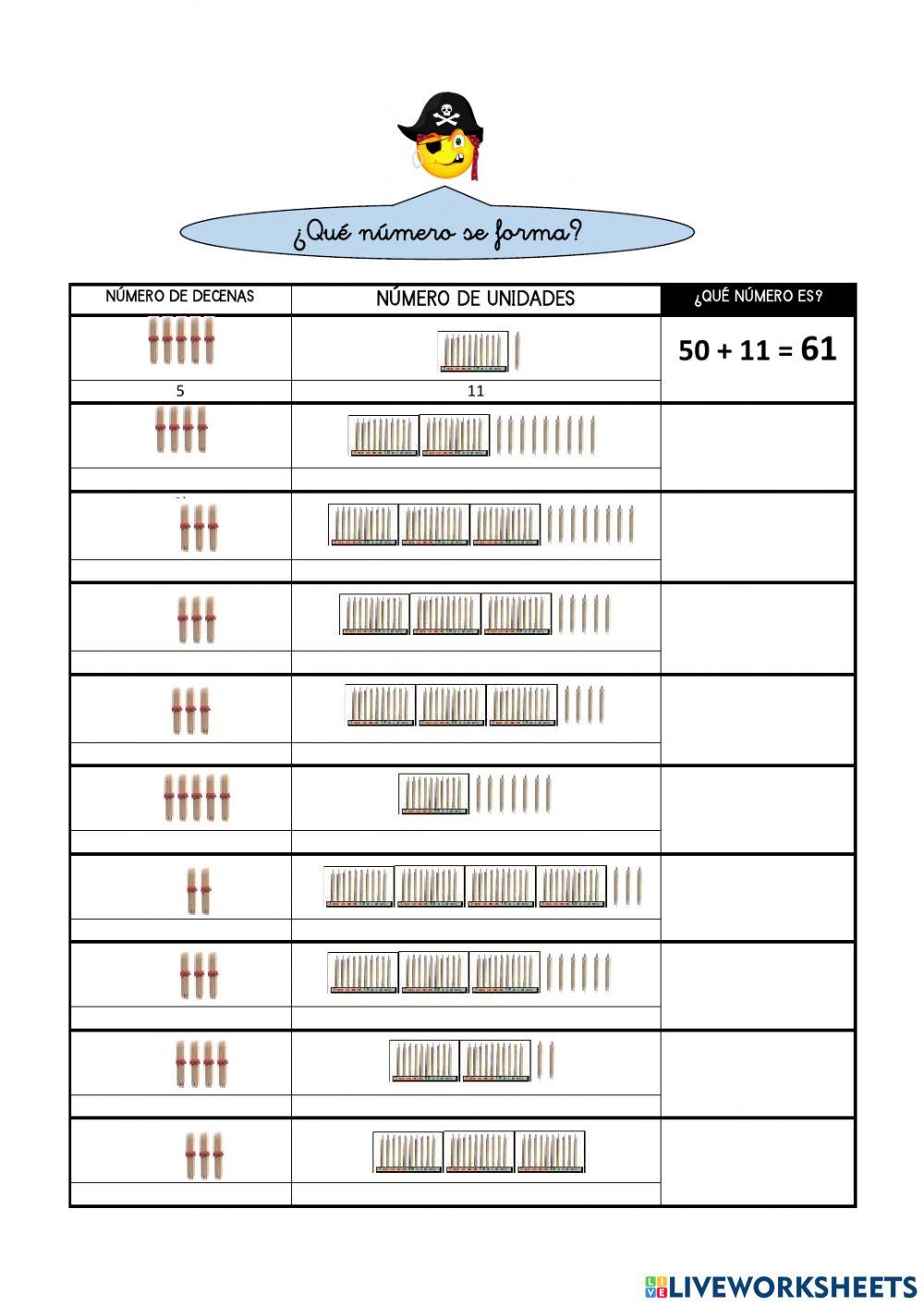 Numeración abn 1º primaria ficha 64