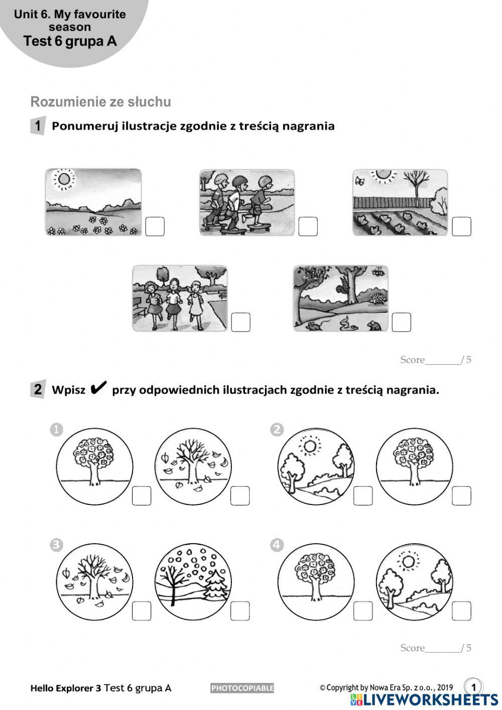 Hello Explorer 1 Testy Unit 4 4961135 | Hello Explorer 3 unit 6 test | Oksana Muzyka