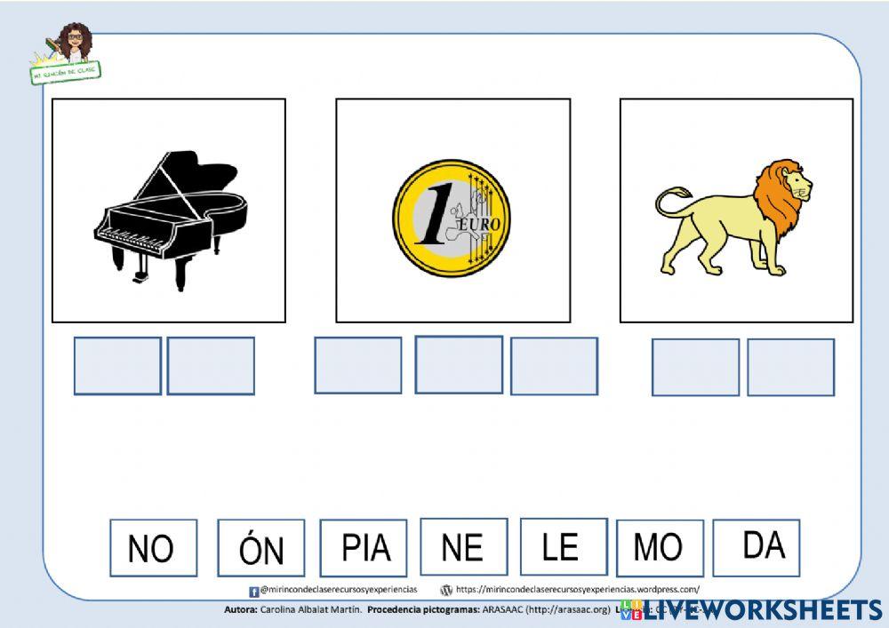 Piano, moneda, león