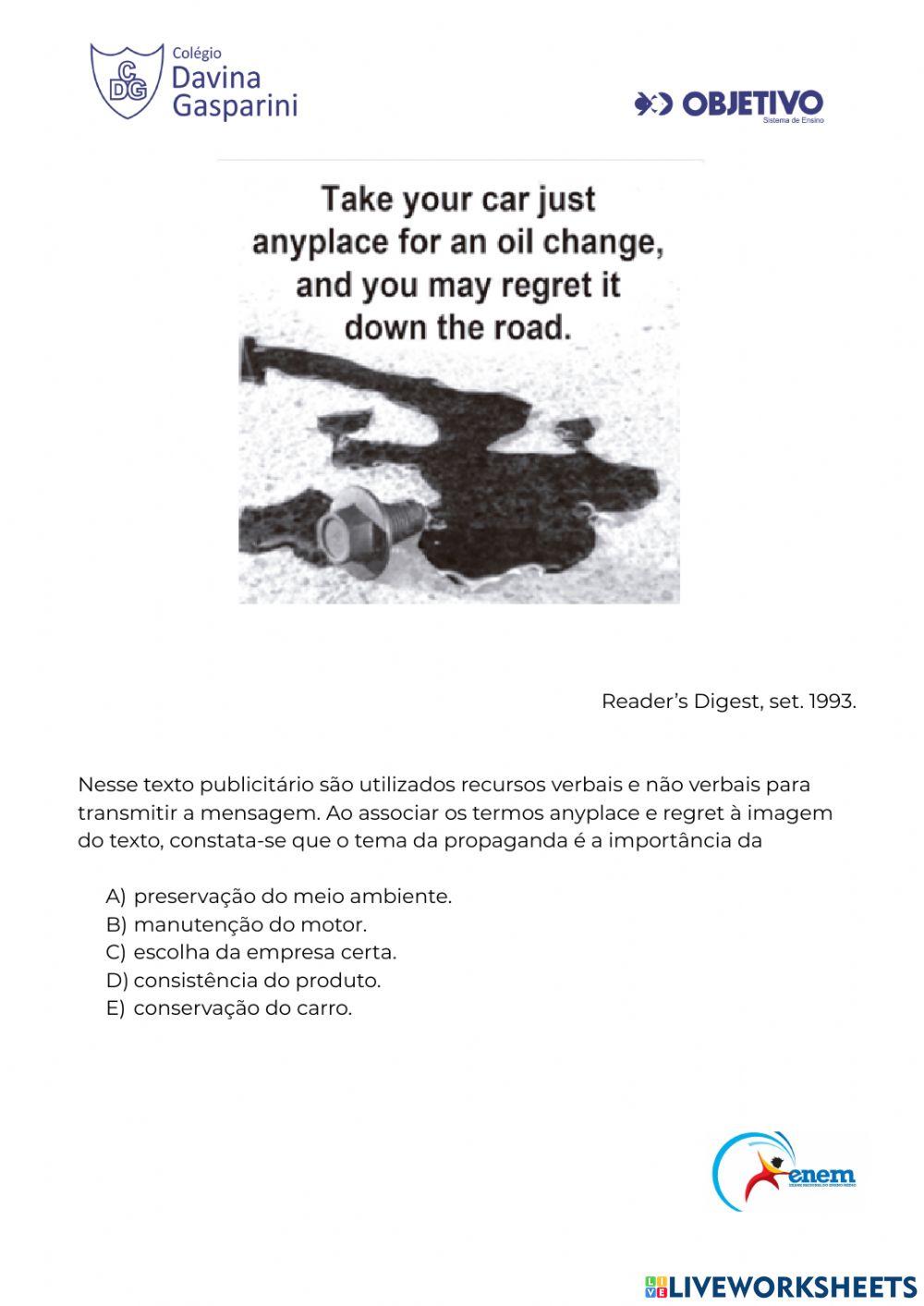 English practice 4 enem