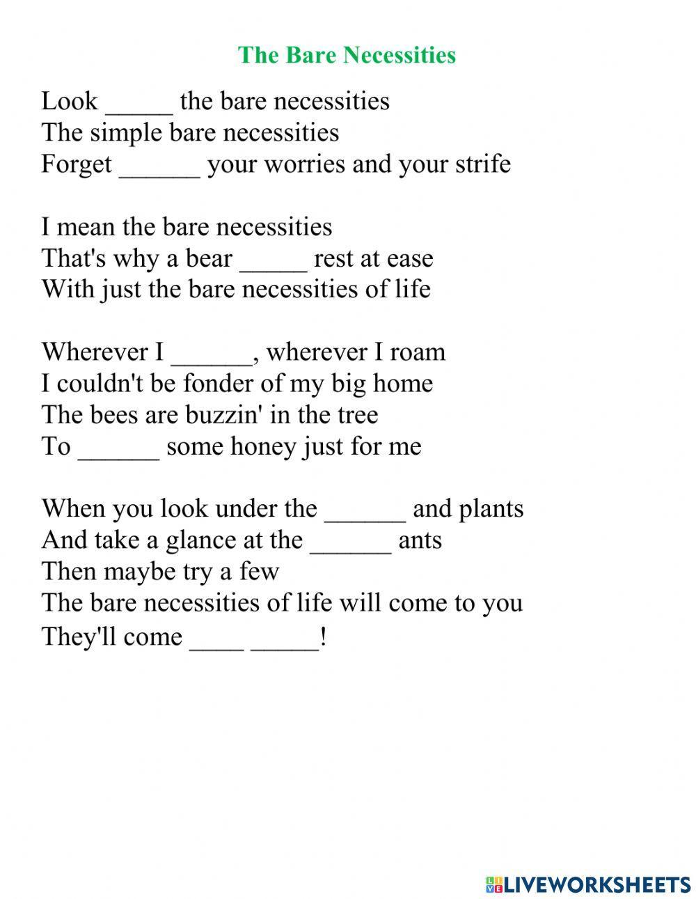 The Bare Necessities