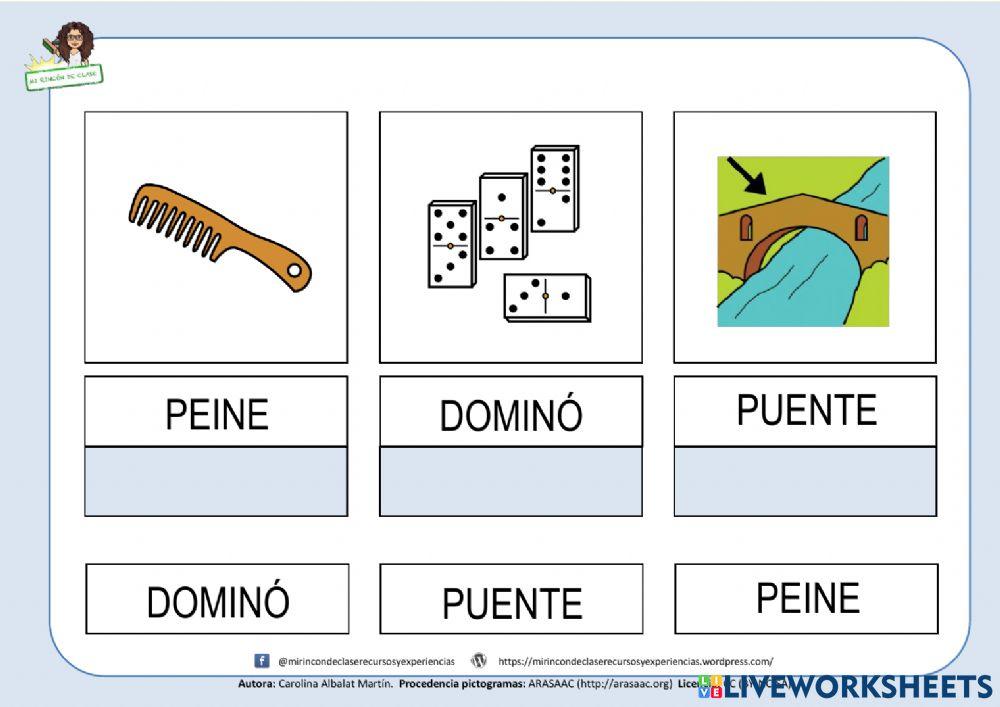 Peine, domino, puente