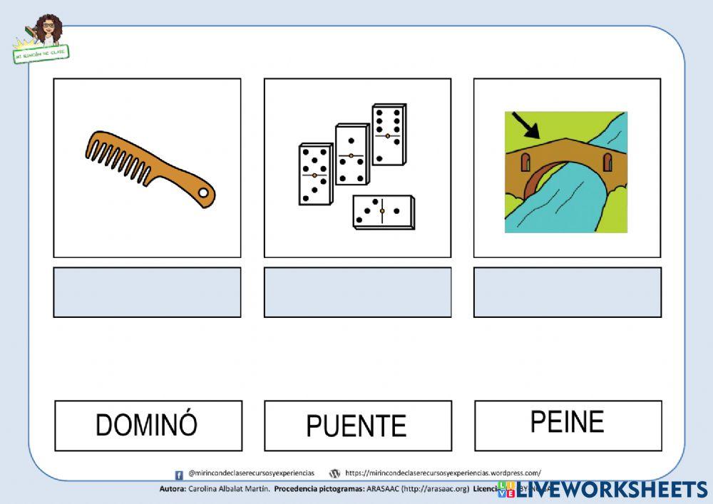 Peine, domino, puente