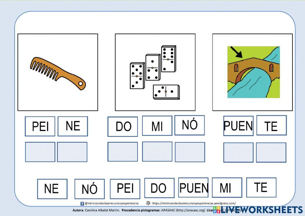 Peine, domino, puente