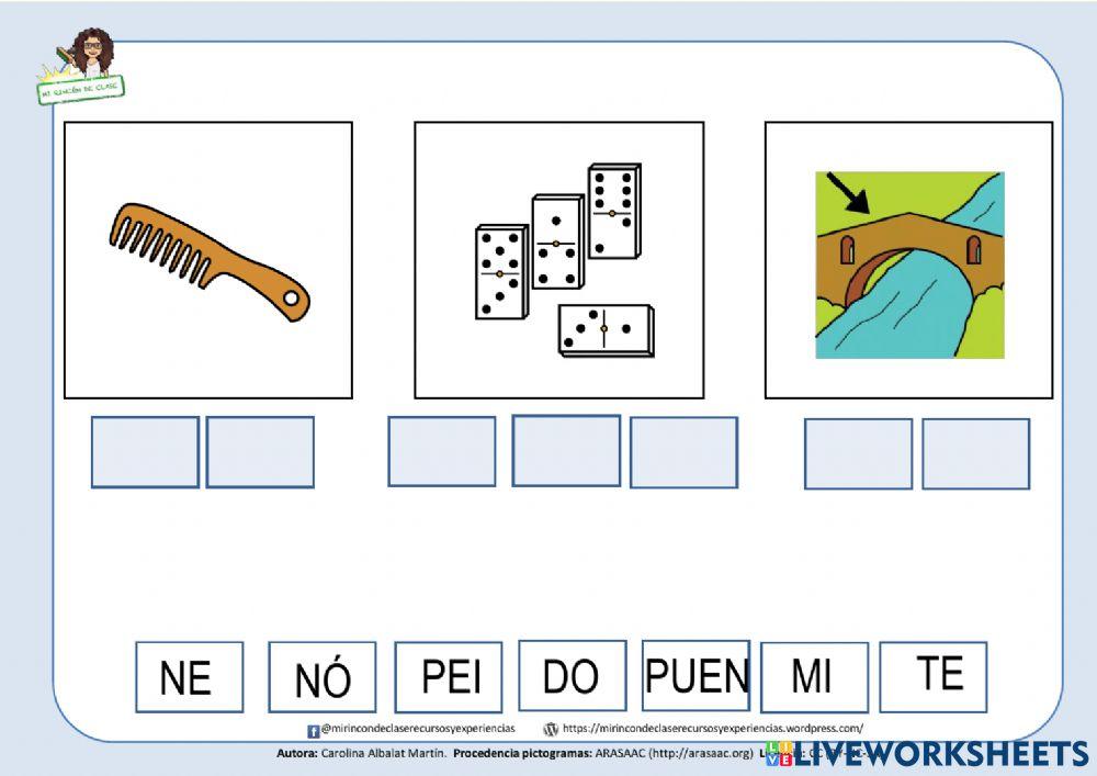 Peine, domino, puente