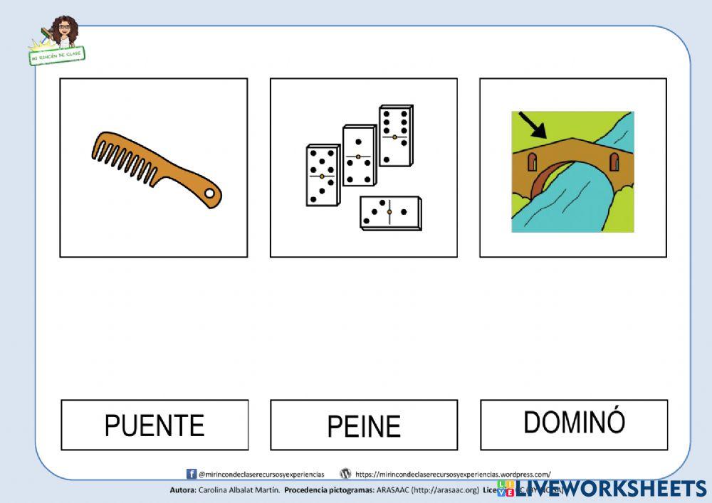 Peine, domino, puente