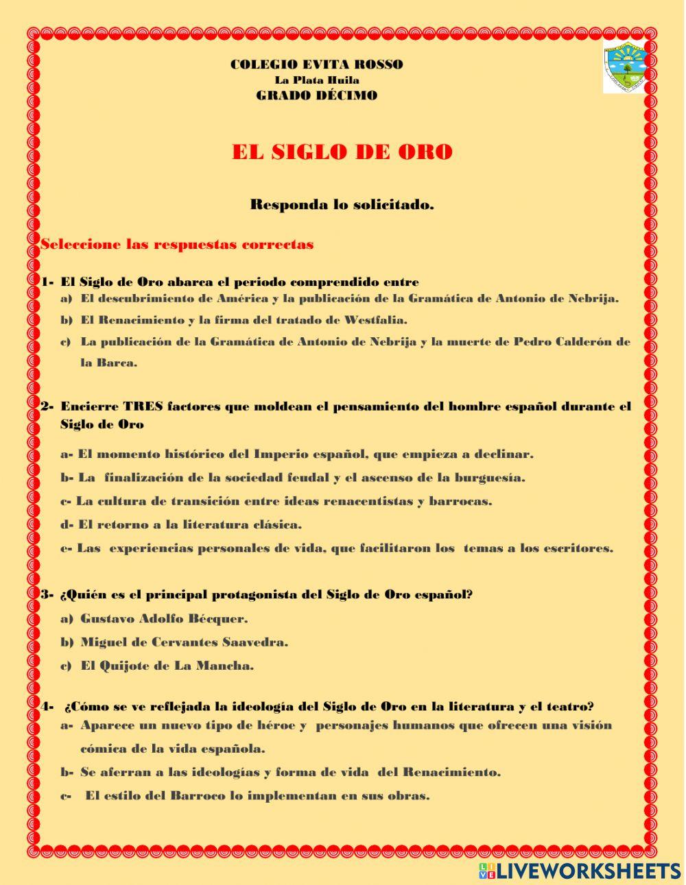 Cosmovisión del hombre del Siglo de Oro.