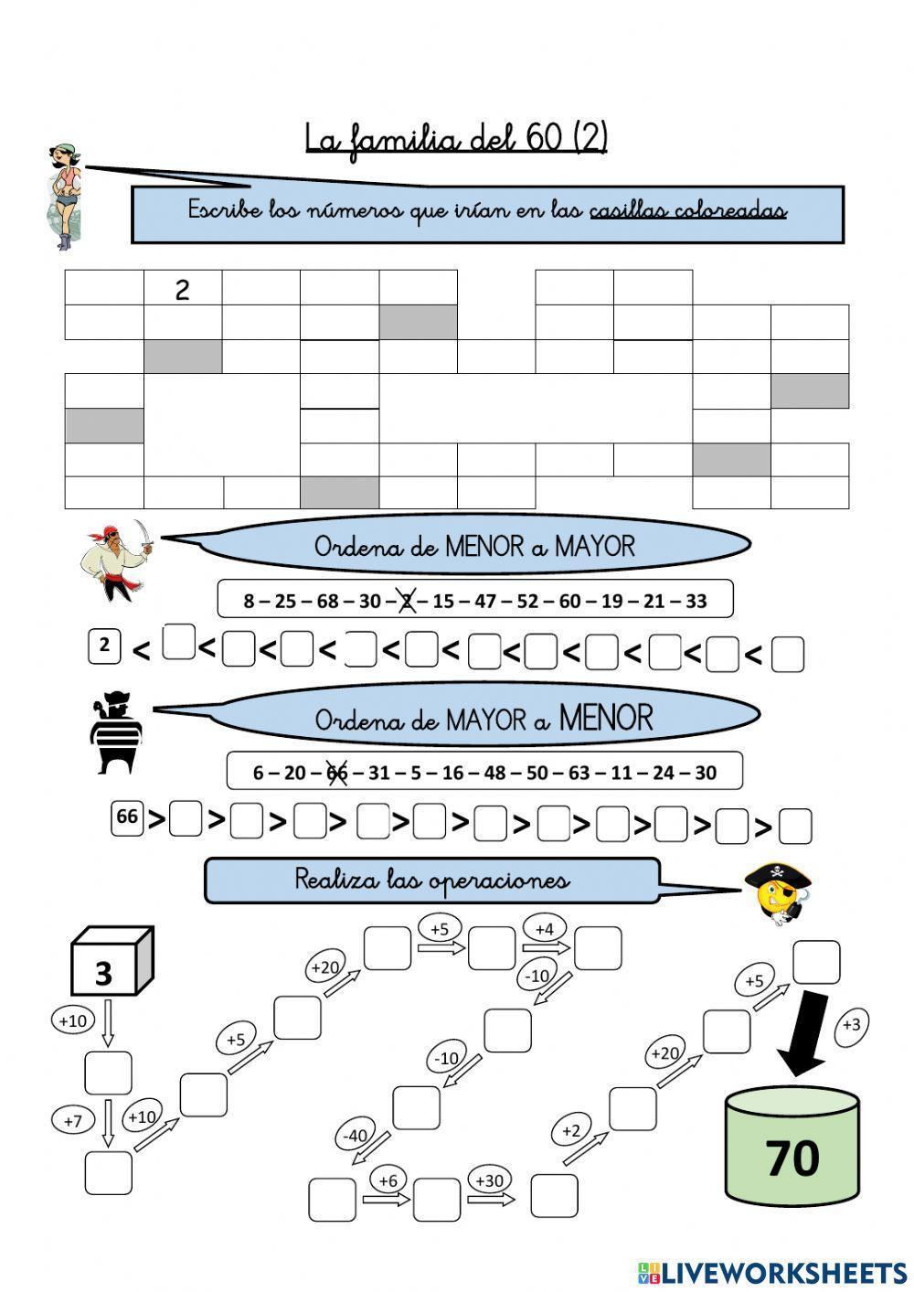 Numeración abn 1º primaria ficha 66