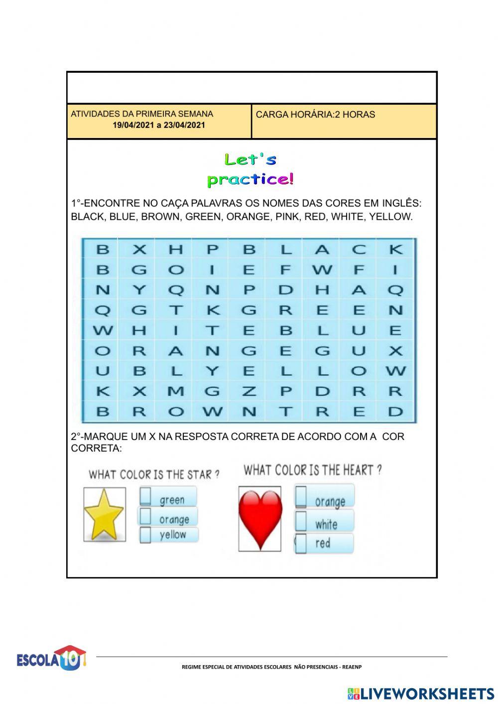 6° série -Roteiro de Inglês- 19-04 a 30-04