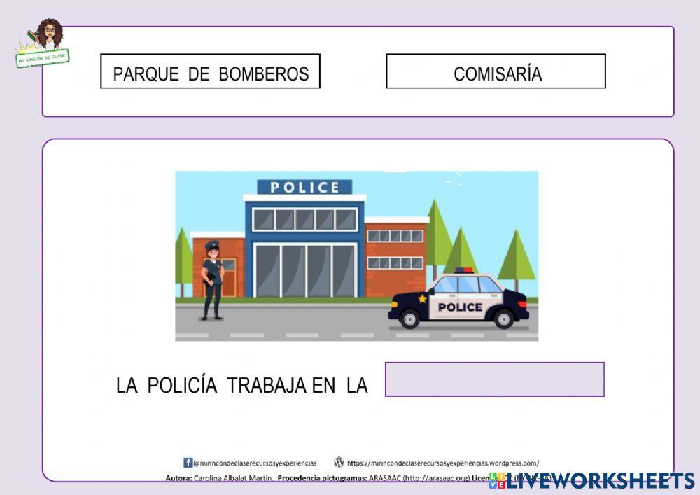 Frase: la policía trabaja...