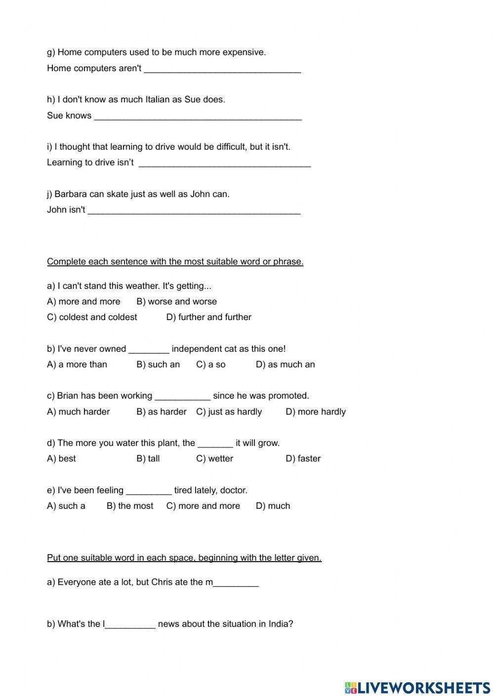 FCE1 - Spotlight on First - Unit 2 Revision