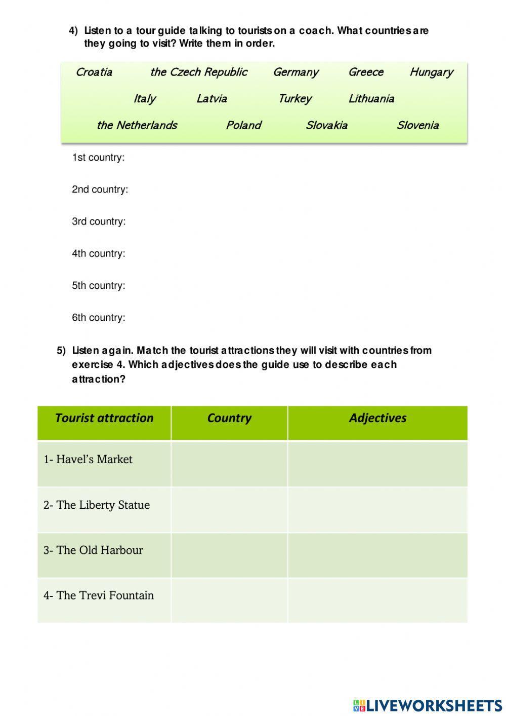 Describing Places - Adjectives + Listening 