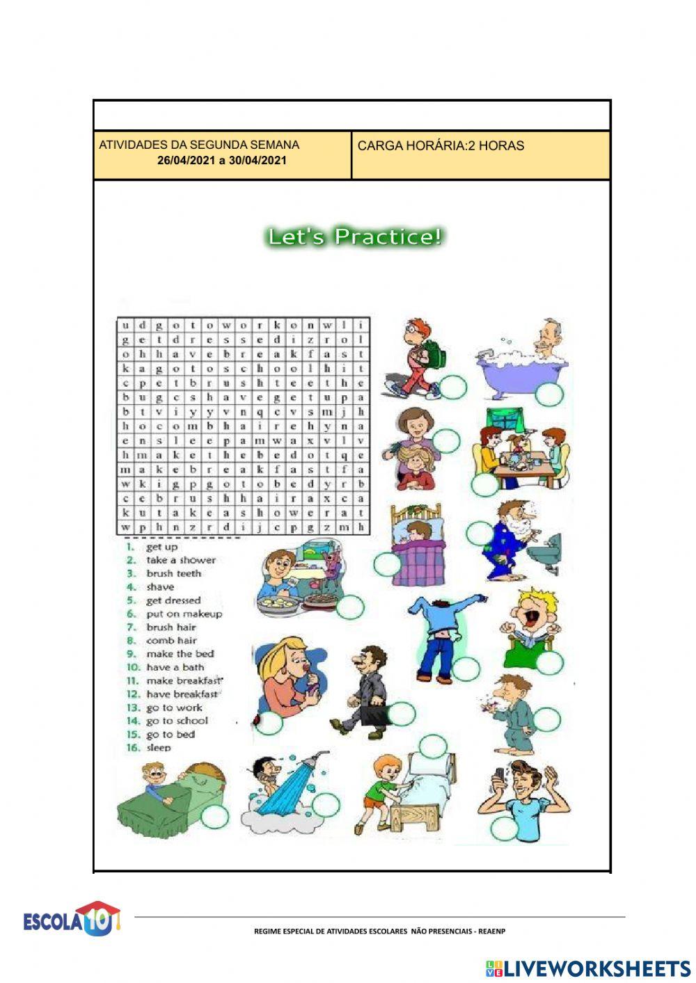 8° série -Roteiro de Inglês- 19-04 a 30-04