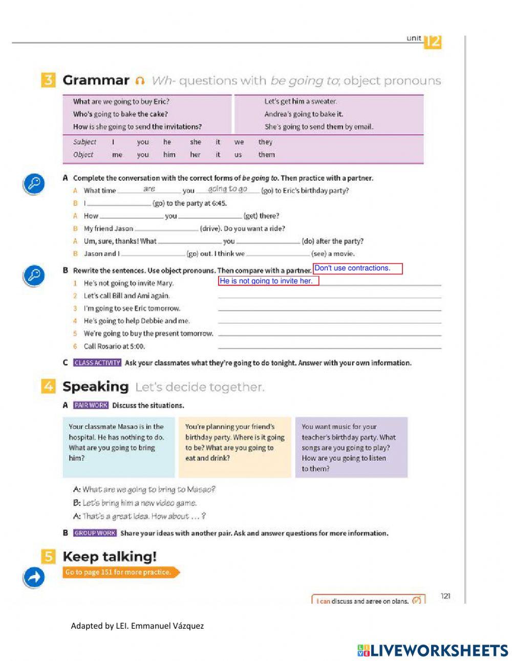 Unit 12 Lesson C Planning a party