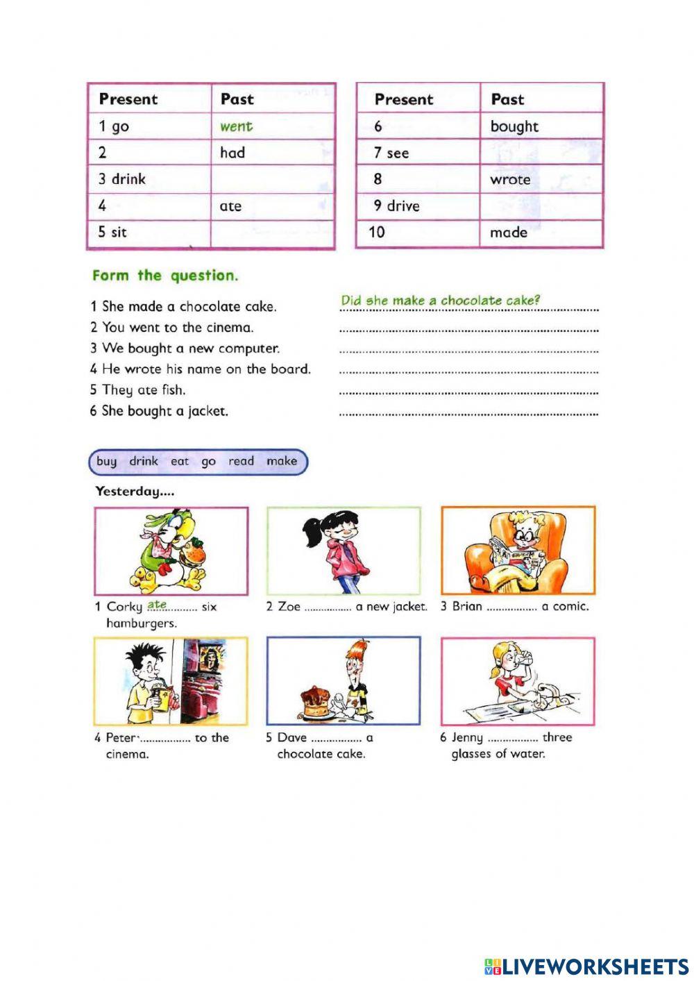 Irregular past simple