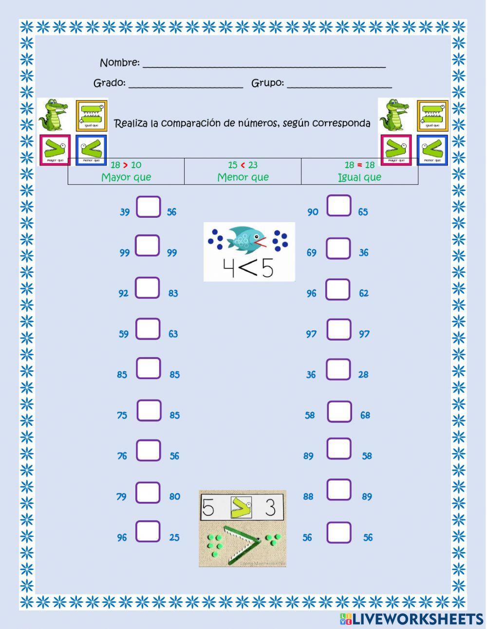 Comparación de números