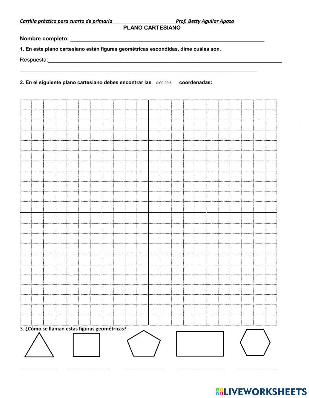 Plano cartesiano para primaria
