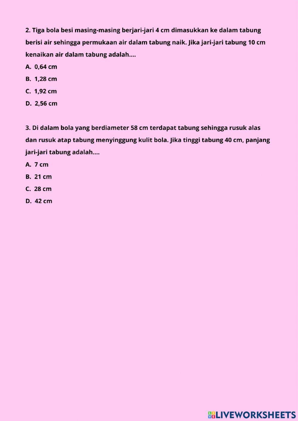 Luas dan Volume Bola