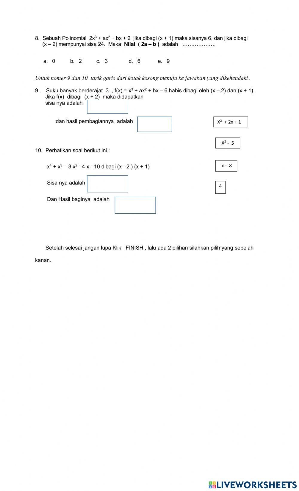 Lkpd  ( evaluasi polinomial )