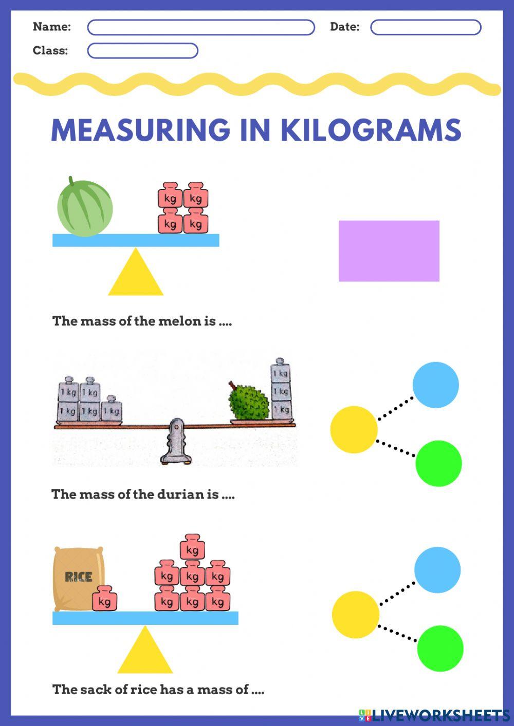 Measuring in Kilograms worksheet Live Worksheets