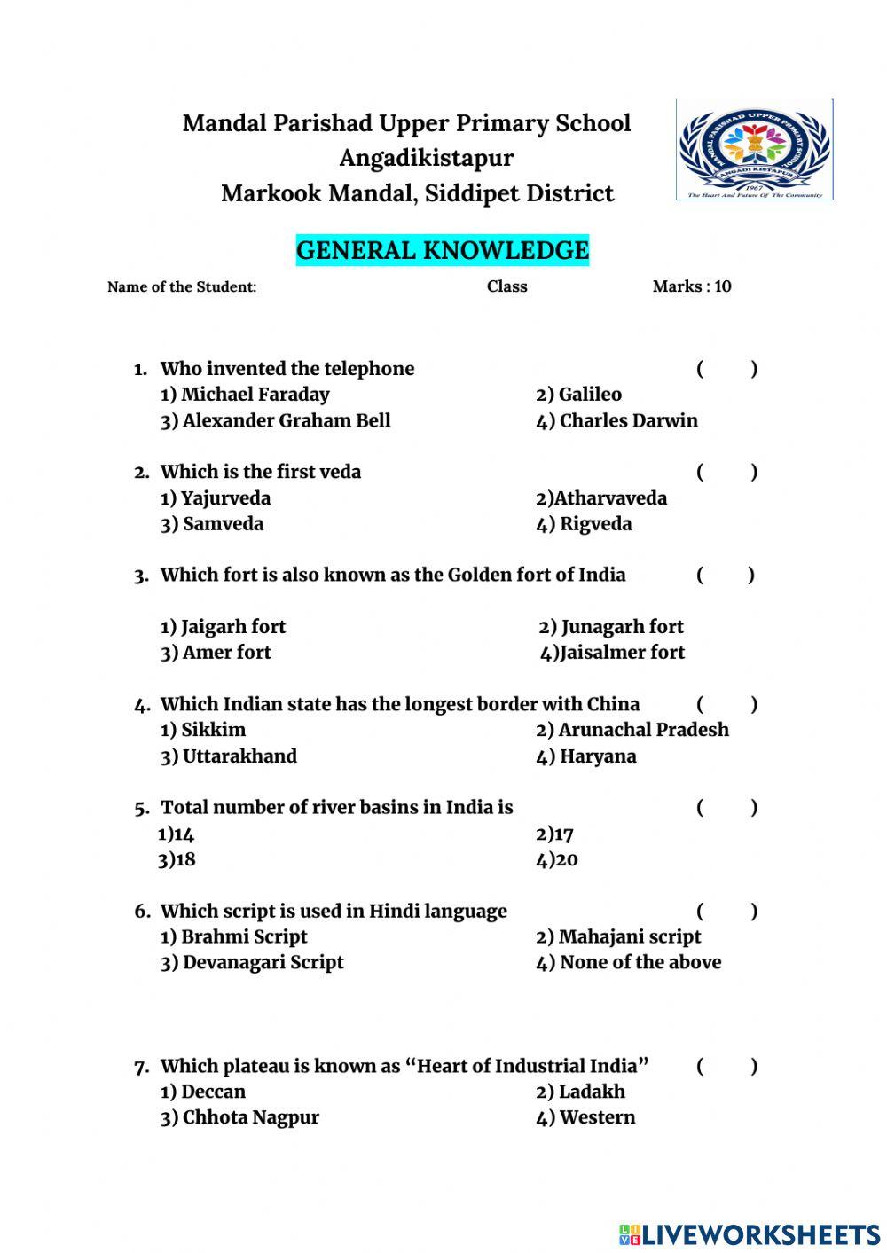 General Knowledge questions