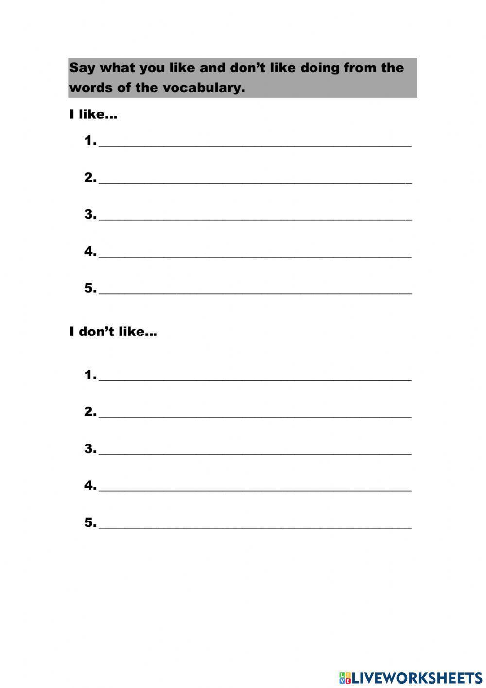 Things we like doing