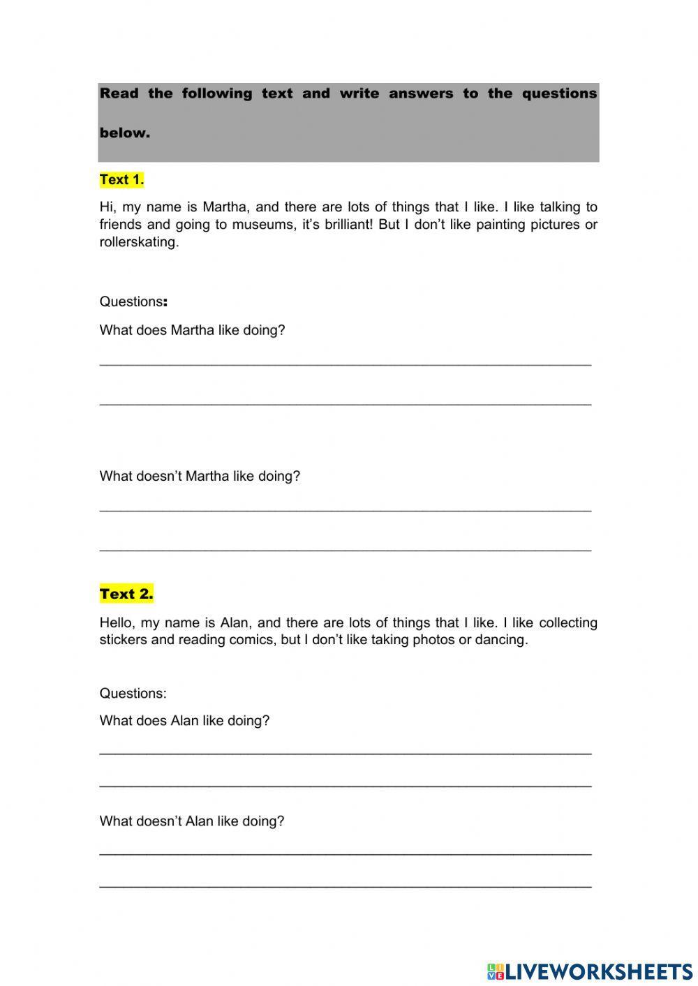 Things we like doing