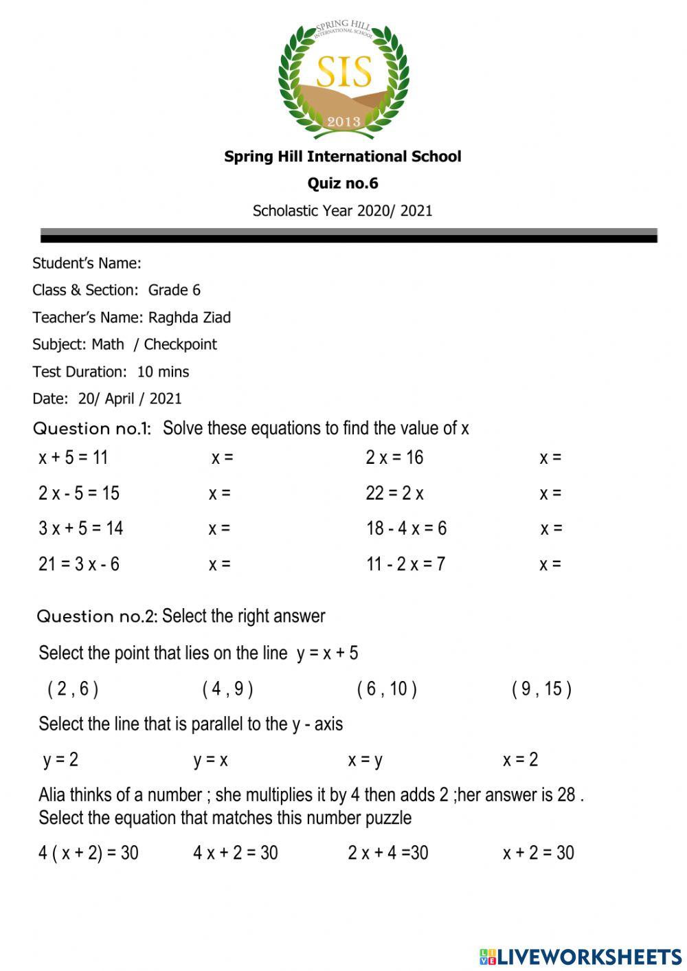 Linear equation