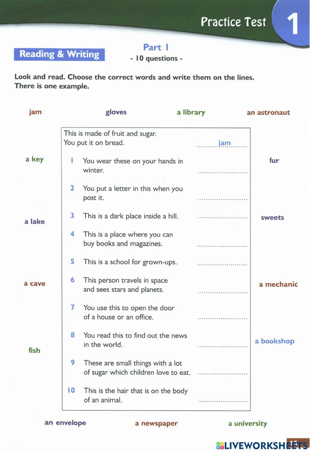 Flyers test 1 - Succeed - Listening reading 1