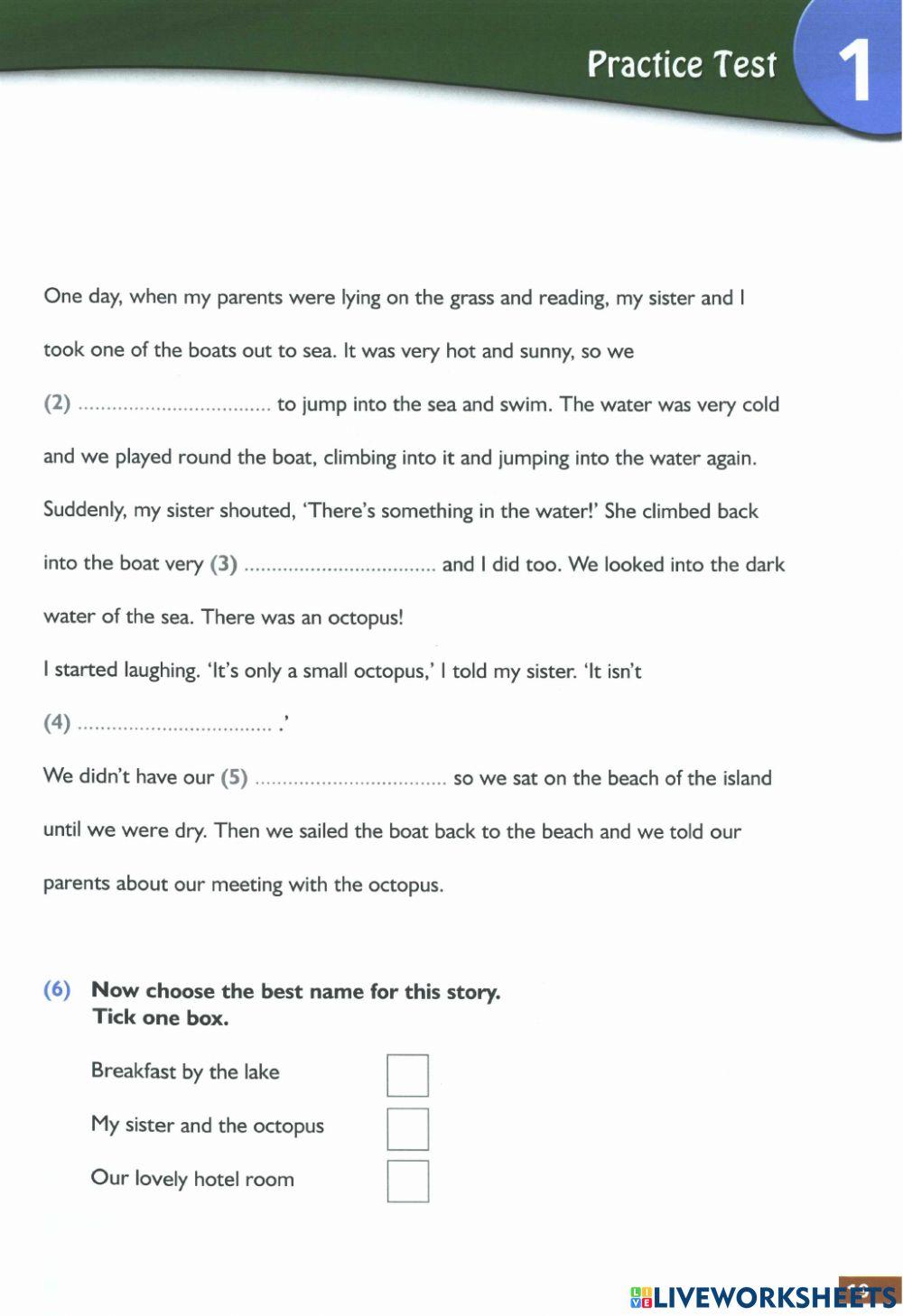 Flyers test 1 - Succeed - Listening reading 1